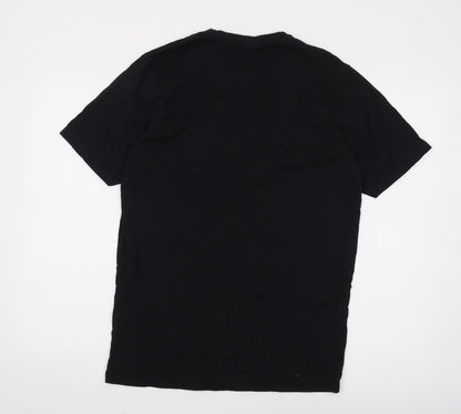 PRE END Men's Black Cotton Crew Neck T-Shirt M