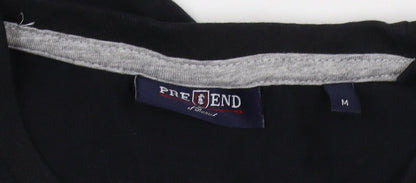 PRE END Men's Black Cotton Crew Neck T-Shirt M