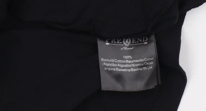 PRE END Men's Black Cotton Crew Neck T-Shirt M