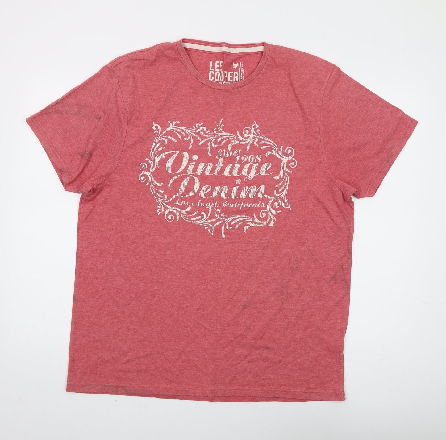 Lee Cooper Men's Red XL Vintage Graphic T-Shirt