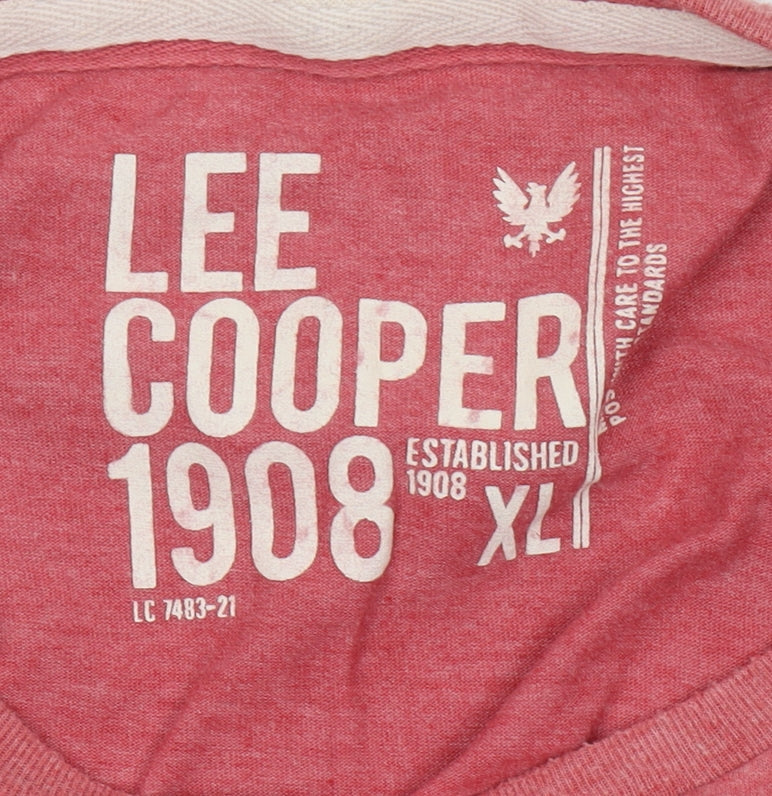 Lee Cooper Men's Red XL Vintage Graphic T-Shirt