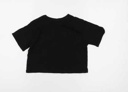 Friends Girls Black Cropped T-Shirt, 7-8 Years, Graphic Logo