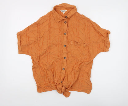 Womens UK Size 8 Saltrock Orange Basic Button-Up
