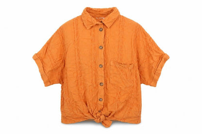 Womens UK Size 8 Saltrock Orange Basic Button-Up