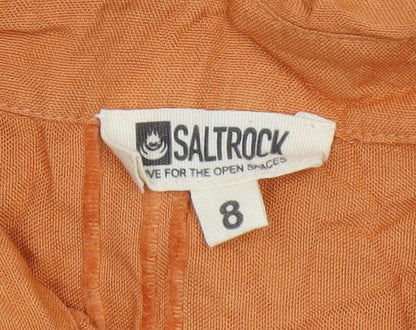 Womens UK Size 8 Saltrock Orange Basic Button-Up