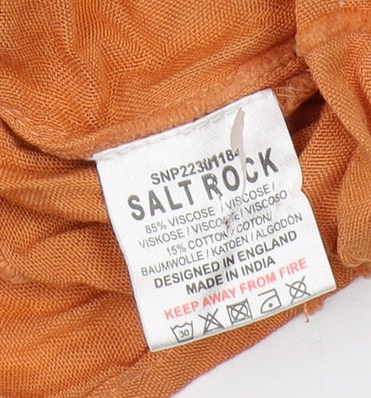 Womens UK Size 8 Saltrock Orange Basic Button-Up