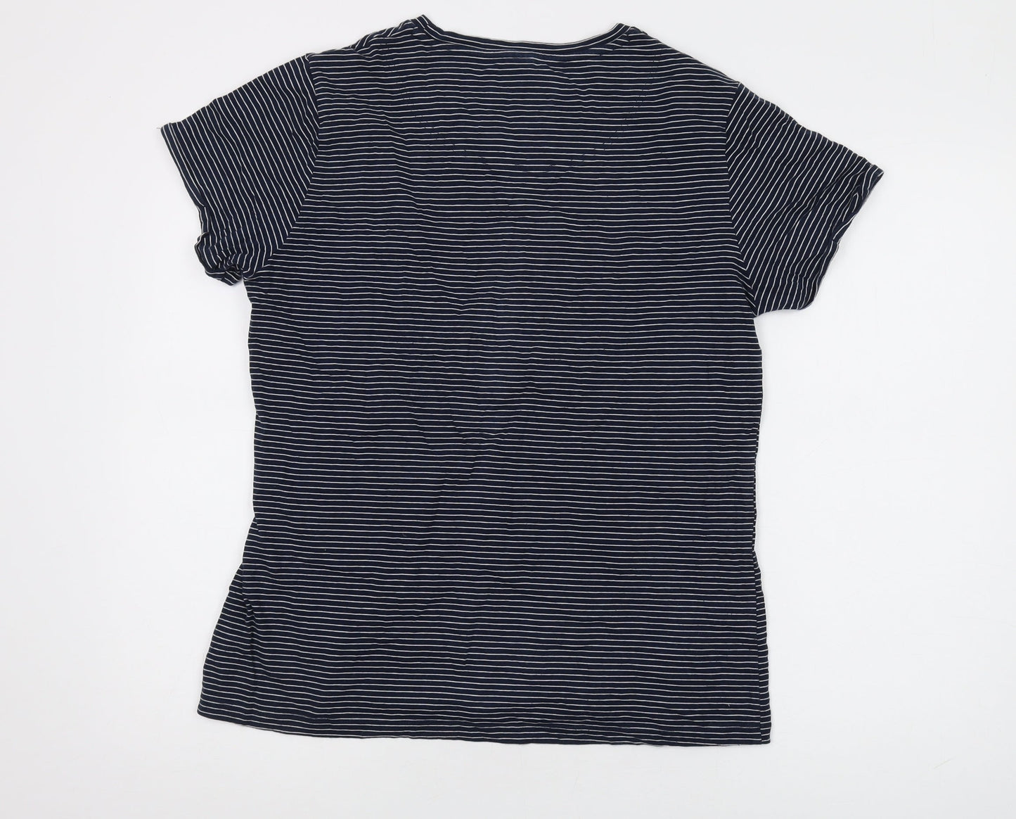 Lighthouse Women's Blue Striped T-Shirt Size 16