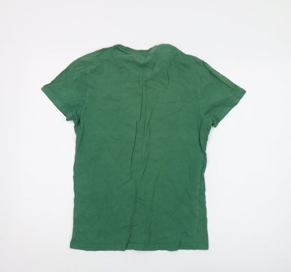 Spitalfields Men's Green Crew Neck T-Shirt, Size S