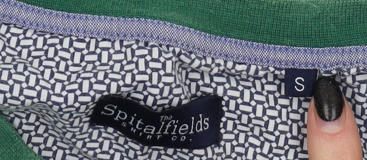 Spitalfields Men's Green Crew Neck T-Shirt, Size S