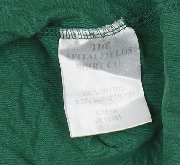 Spitalfields Men's Green Crew Neck T-Shirt, Size S