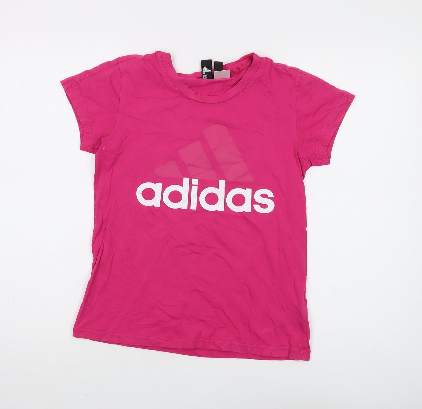 Unisex Adults UK Size S adidas Pink Basic T-Shirt
