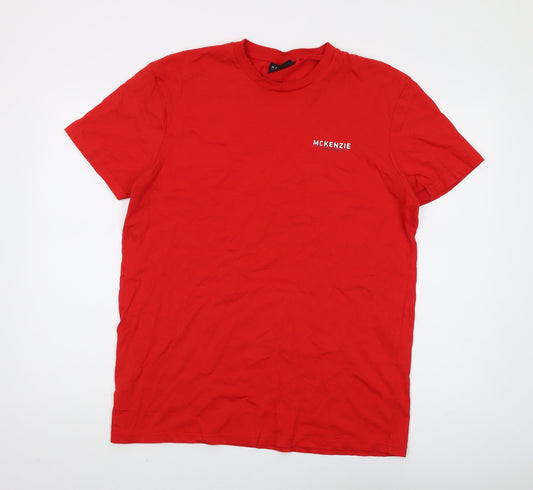 McKenzie Men's Red Crew Neck T-Shirt Size L