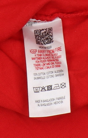 McKenzie Men's Red Crew Neck T-Shirt Size L