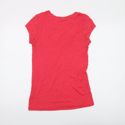 Womens UK Size 12 Elle Sport Red Basic T-Shirt