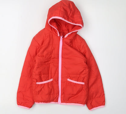 Marks and Spencer Red Girls Puffer Jacket 6-7 Years
