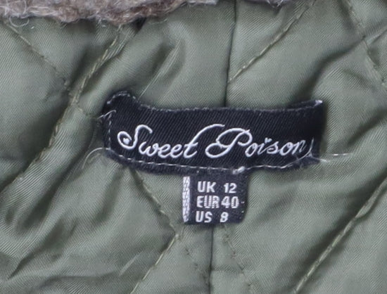 Sweet Poison Women's Green Parka Coat Size 12