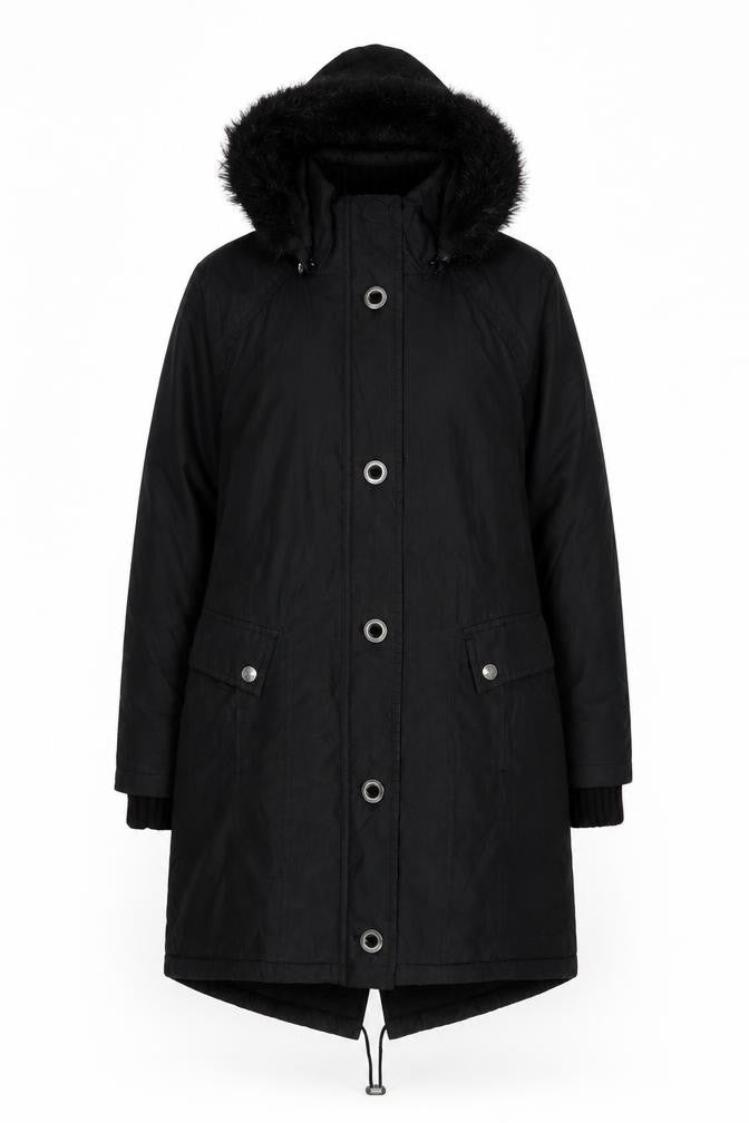 Womens UK Size S Marks and Spencer Black Parka Coat