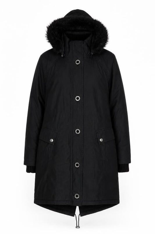 Womens UK Size S Marks and Spencer Black Parka Coat