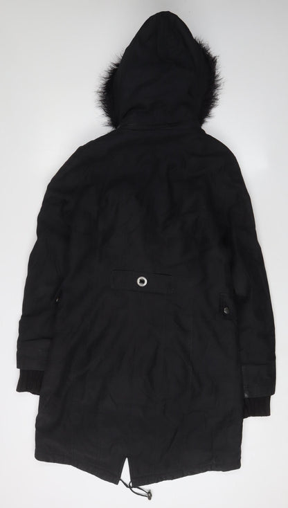 Womens UK Size S Marks and Spencer Black Parka Coat