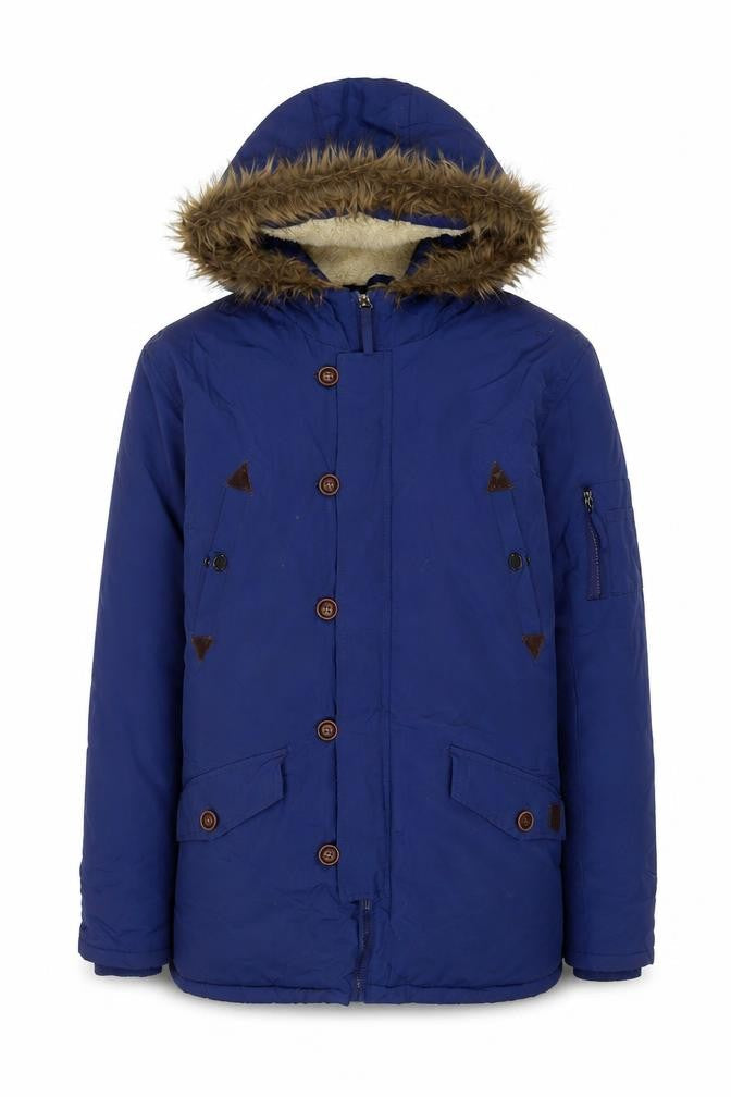 Unisex Adults UK Size L Brave Soul Blue Parka Coat