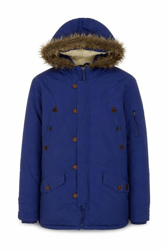 Unisex Adults UK Size L Brave Soul Blue Parka Coat
