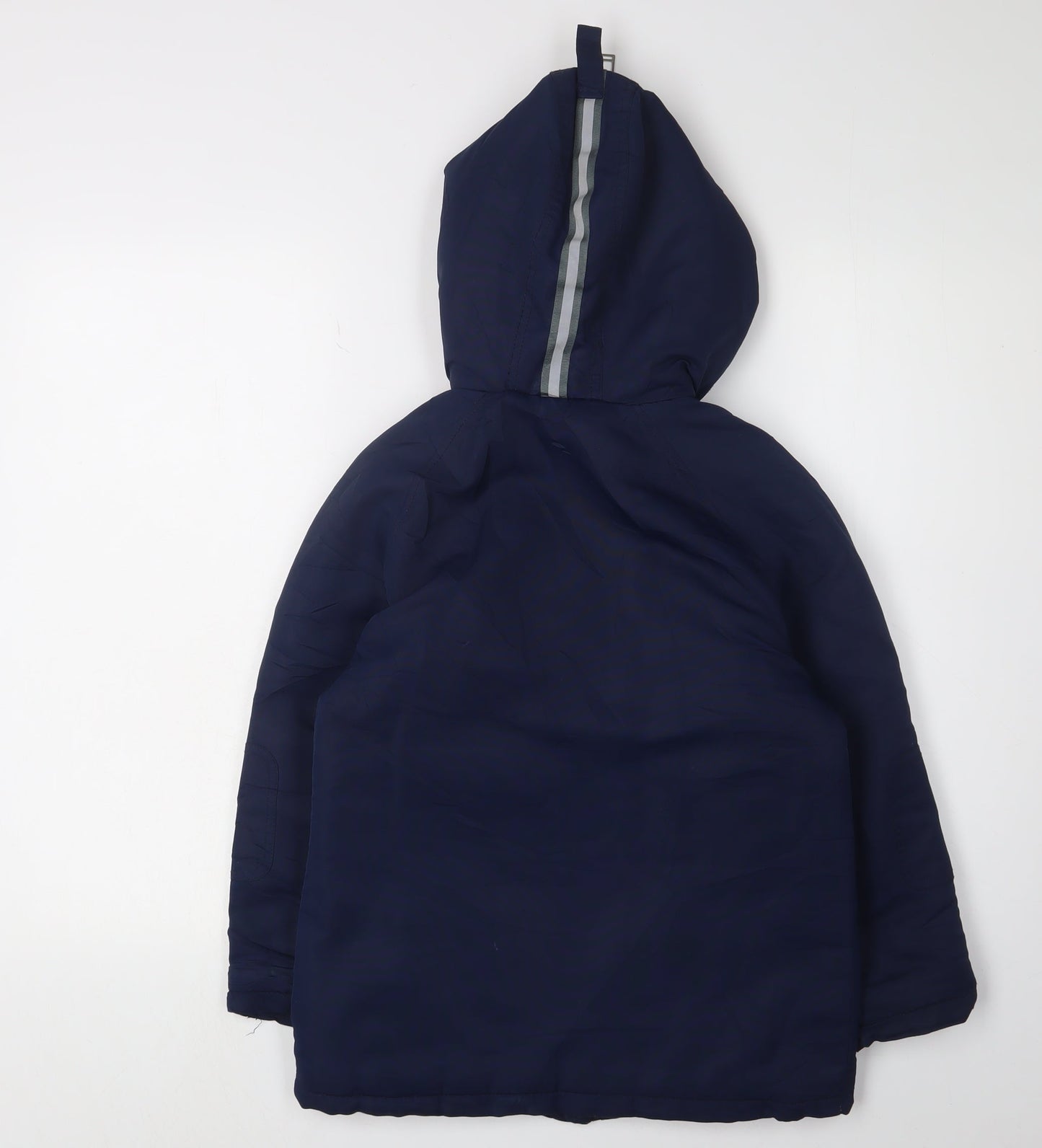 Andy & Evan Boys Blue Parka Coat, Hooded, Age 7-8
