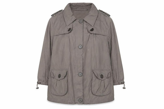 Front view of Betty Jackson Black Women's Brown Parka Coat, size 20