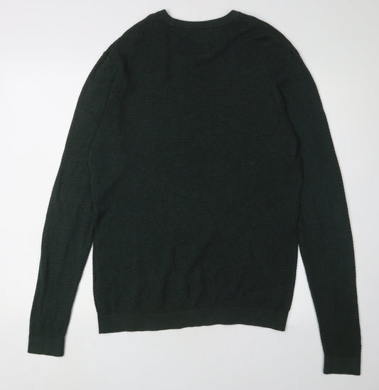 ASOS Men's Green Pullover Jumper, Size M, Cotton Blend