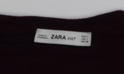 Womens UK Size 16 Zara Red Pullover Jumper