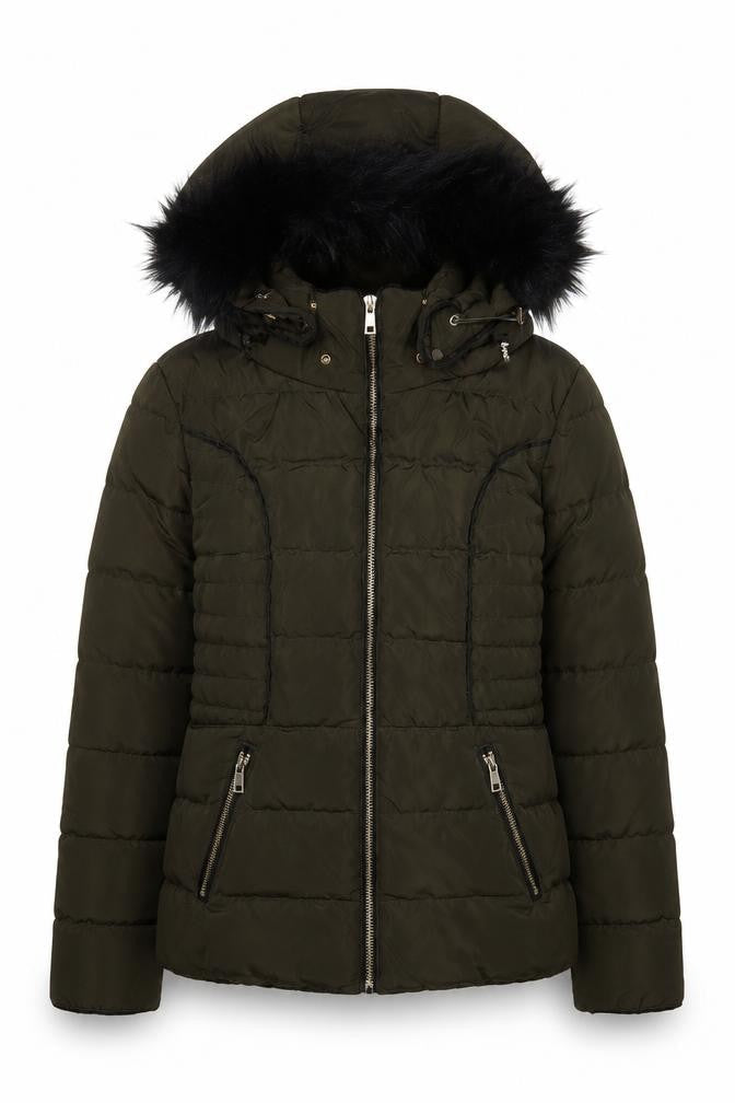 Womens UK Size 8 Parisian Green Puffer Jacket
