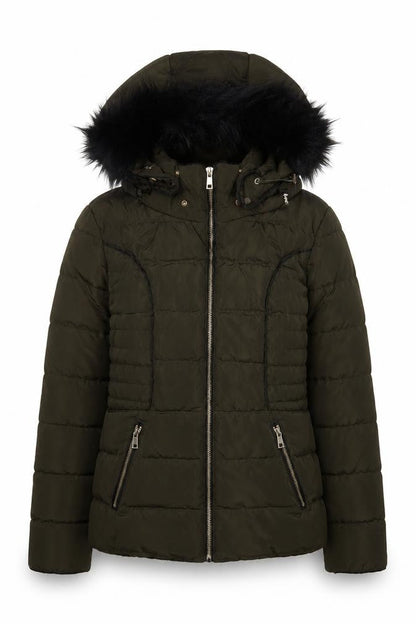 Womens UK Size 8 Parisian Green Puffer Jacket
