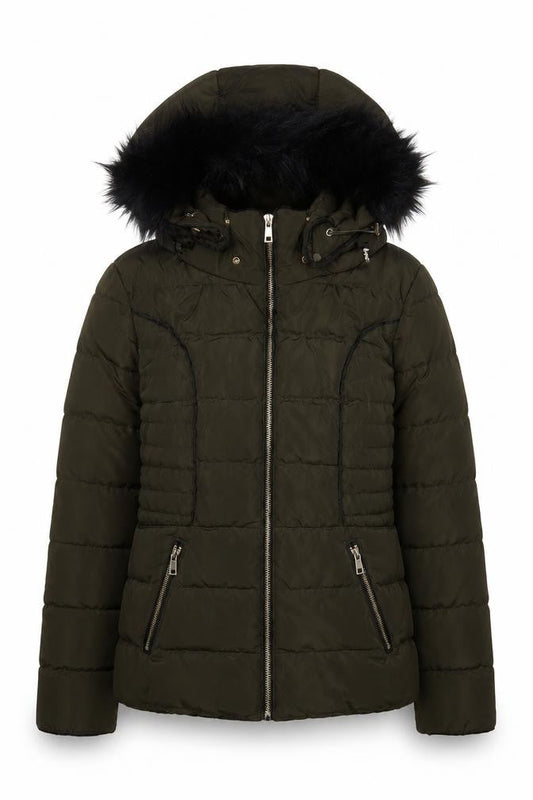 Womens UK Size 8 Parisian Green Puffer Jacket