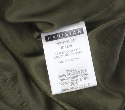 Womens UK Size 8 Parisian Green Puffer Jacket