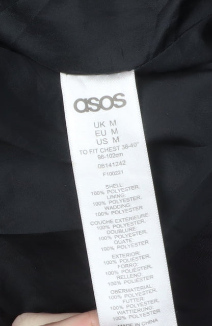 Unisex Adults UK Size M ASOS Black Puffer Jacket