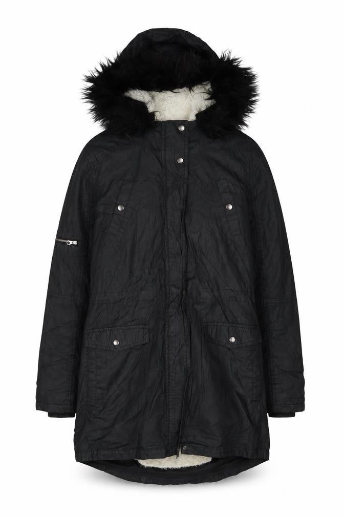 Womens UK Size S Oasis Black Parka Coat