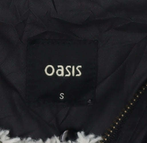 Womens UK Size S Oasis Black Parka Coat