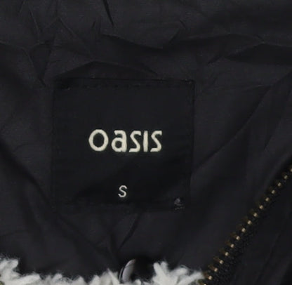Womens UK Size S Oasis Black Parka Coat