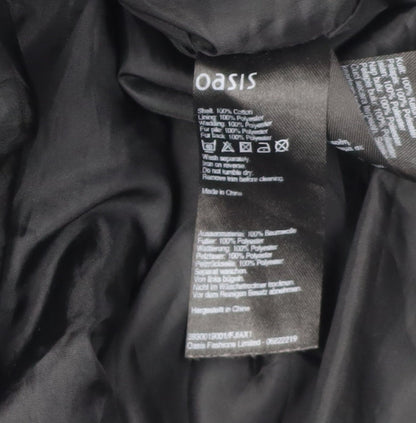 Womens UK Size S Oasis Black Parka Coat