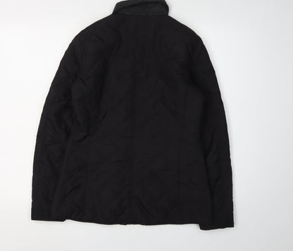 Womens UK Size 8 Dorothy Perkins Black Quilted Coat