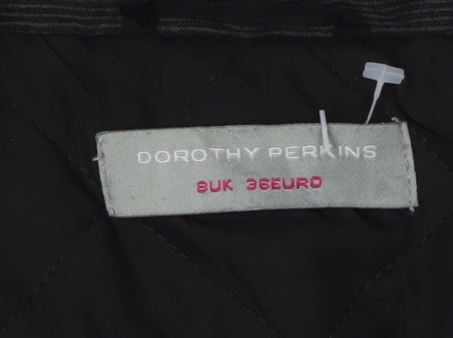 Womens UK Size 8 Dorothy Perkins Black Quilted Coat