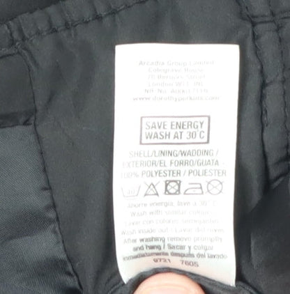 Womens UK Size 8 Dorothy Perkins Black Quilted Coat