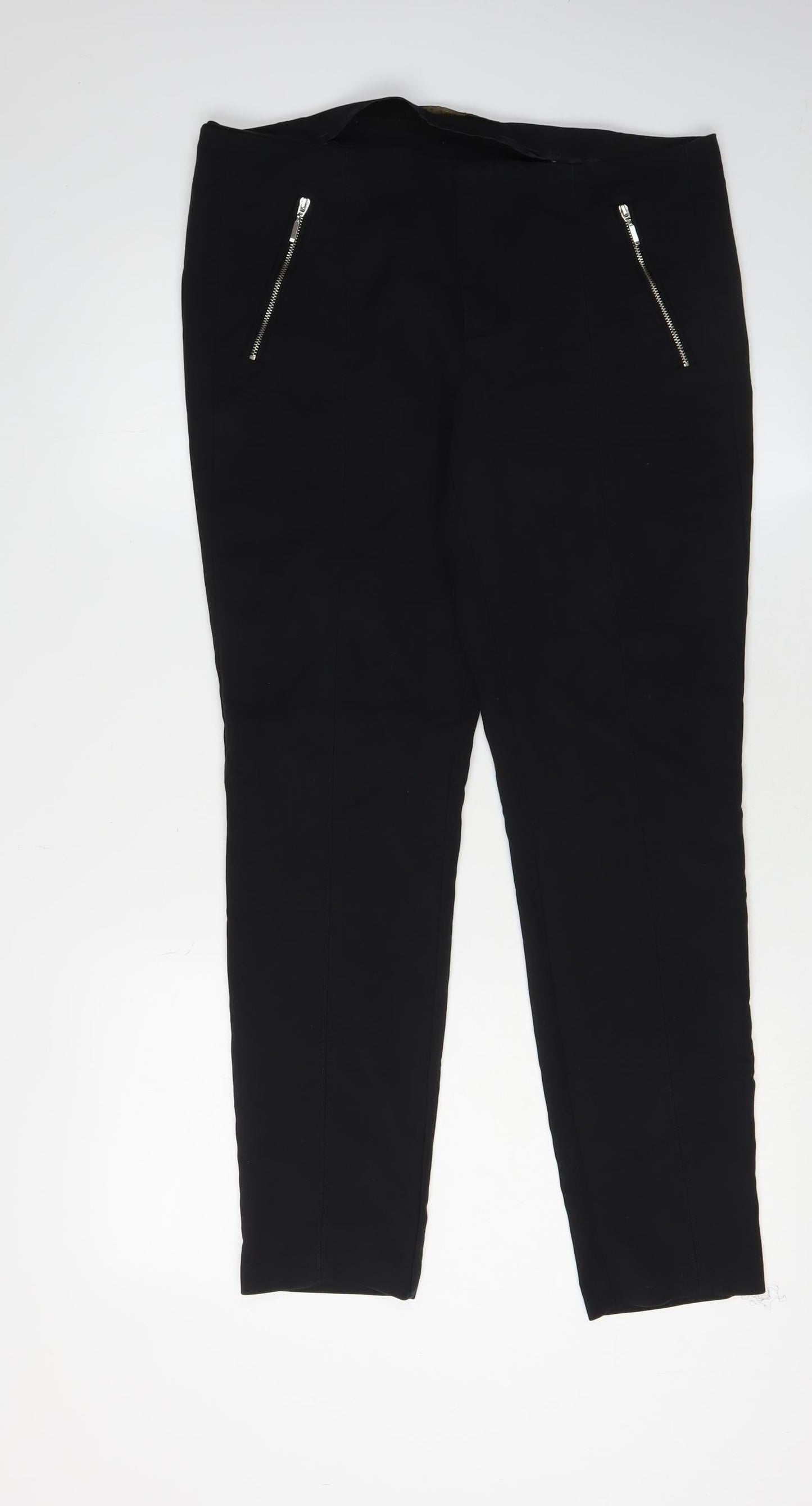 Zara Basic Women's Black Skinny Trousers, Size L