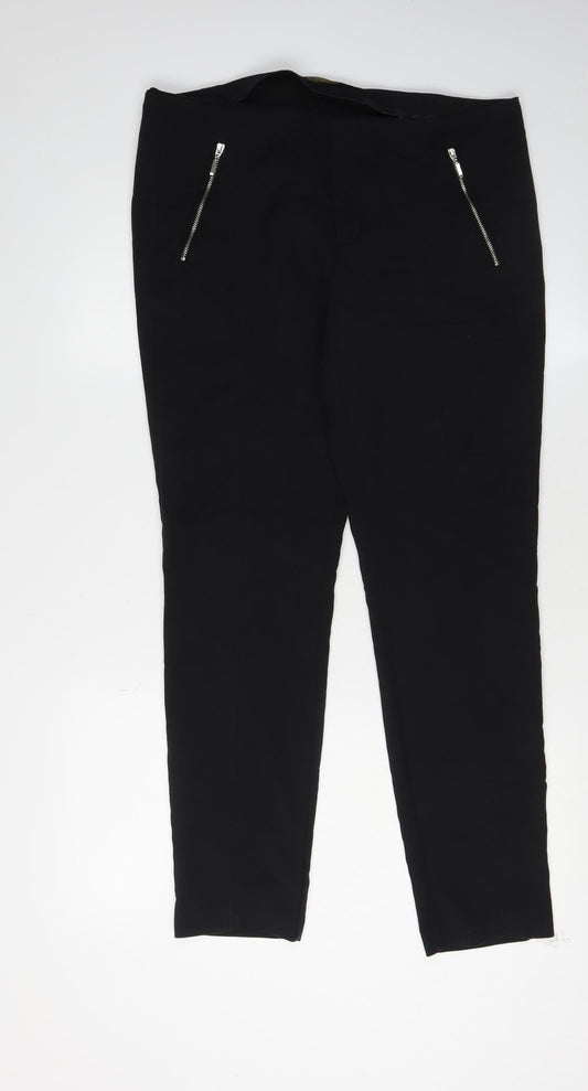 Zara Basic Women's Black Skinny Trousers, Size L