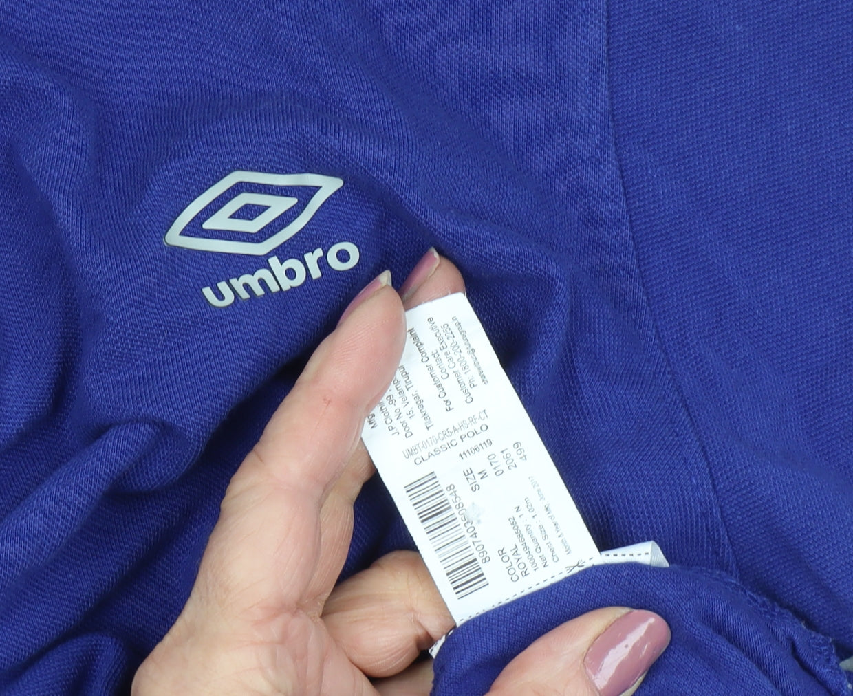 Umbro Men's Blue Polo Shirt, Medium, Collared, Logo