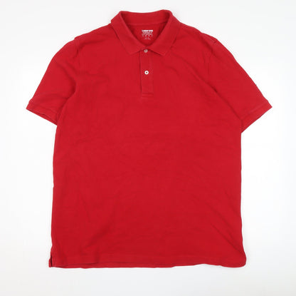Lands' End Men's Red Polo Shirt Size L Regular Fit