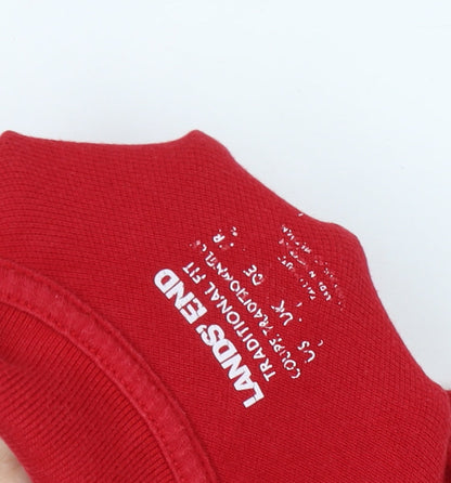 Lands' End Men's Red Polo Shirt Size L Regular Fit