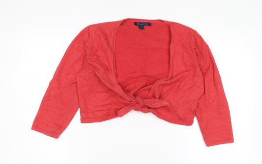 Womens UK Size M Eddie Bauer Red Cardigan Jumper