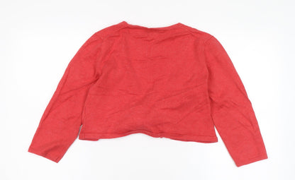 Womens UK Size M Eddie Bauer Red Cardigan Jumper