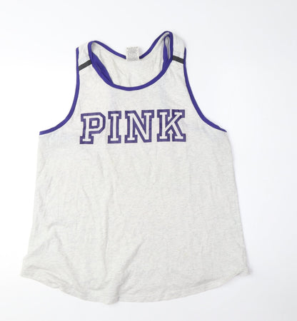 Womens UK Size L Victoria's Secret Grey Basic Tank