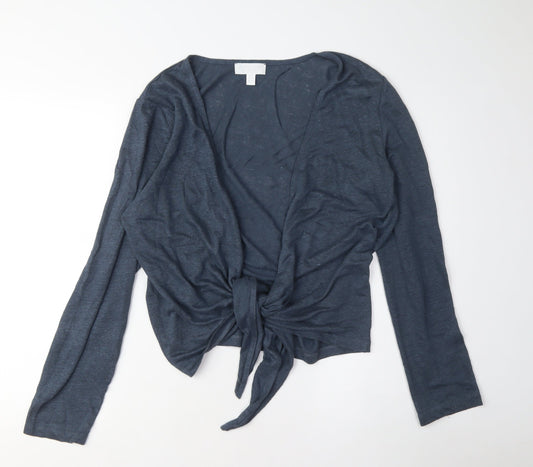 Womens UK Size S White Label Blue Cardigan Jumper
